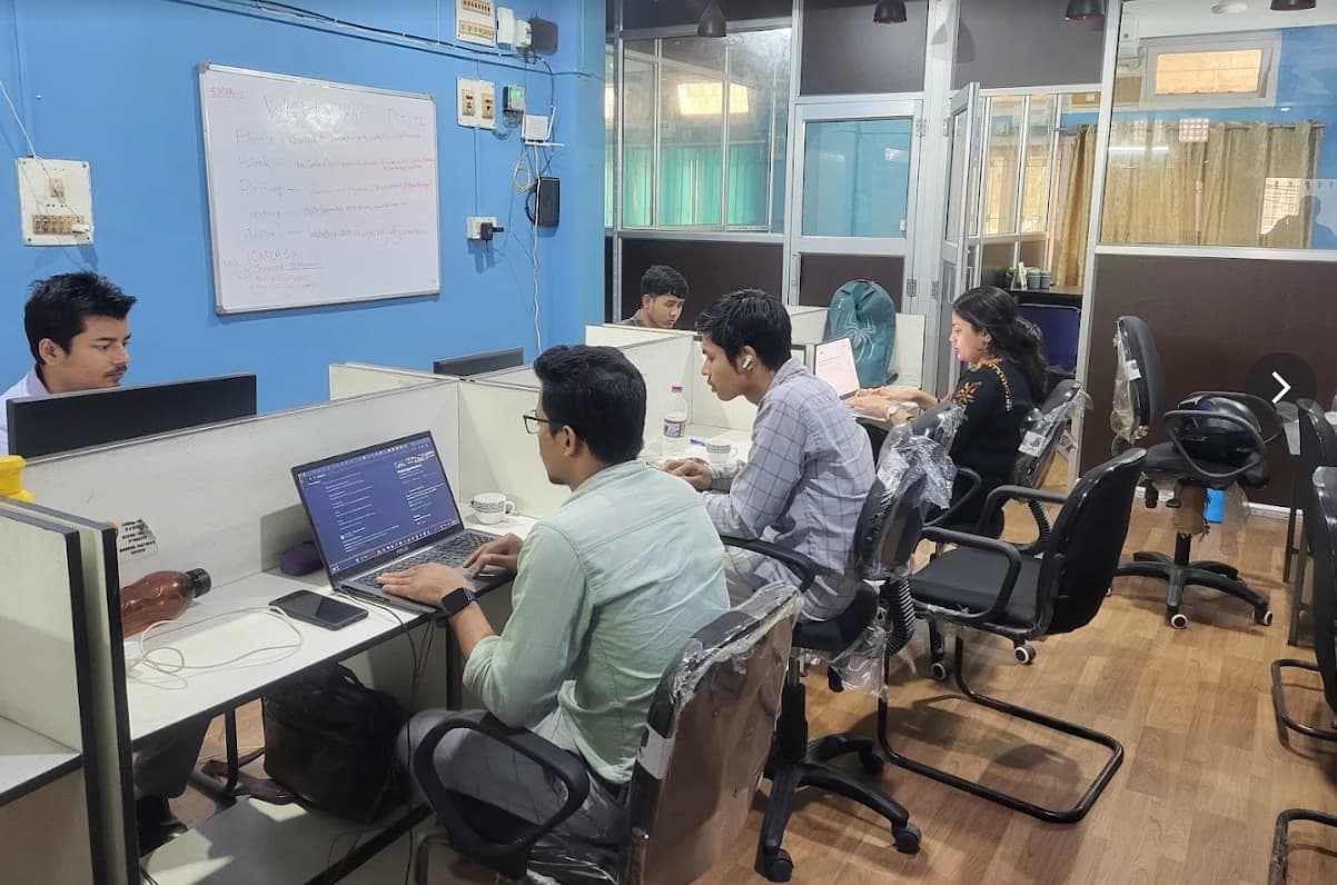 Student and trainer workstations inside Webotapp Academy Guwahati