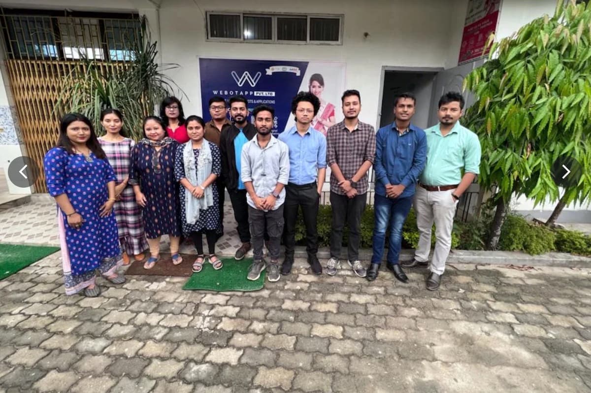 Webotapp Academy team outside the Guwahati office
